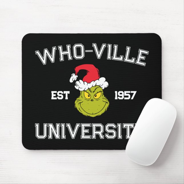 Alfombrilla De Ratón Grinch | Universidad de Who-ville Est 1957 (Con ratón)