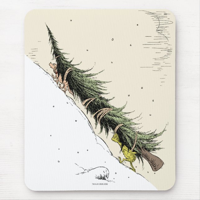 Alfombrilla De Ratón Grinch y Max devuelven el árbol de Navidad (Frente)