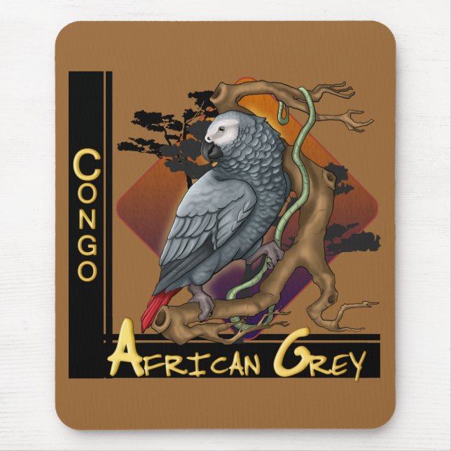 Alfombrilla De Ratón Gris africano Mousepad de Congo (Frente)