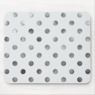 Alfombrilla De Ratón Gris grande del lunar del falso Relieve metalizado