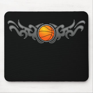 Alfombrilla De Ratón Gris tribal Mousepad de las llamas del baloncesto