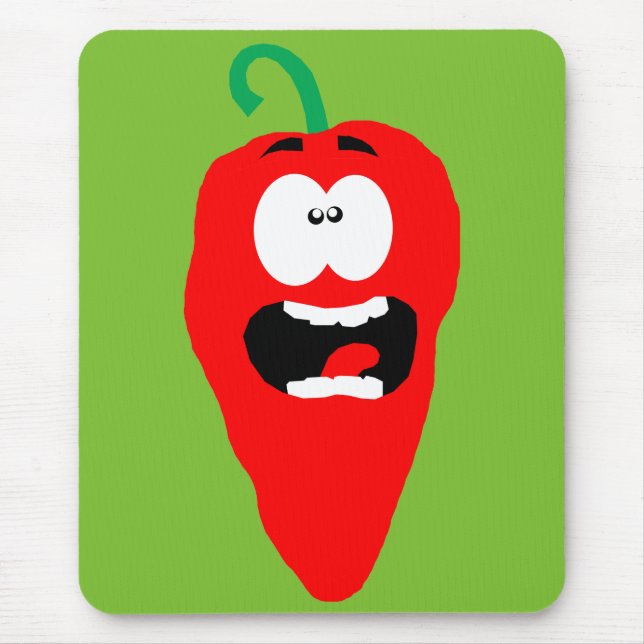 Alfombrilla De Ratón Gritando pimienta roja picante (Frente)
