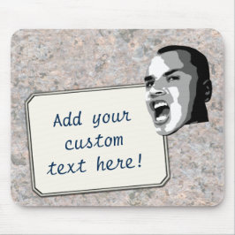 Alfombrilla De Ratón Grito de encargo del texto en textura neutral de