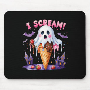 Alfombrilla De Ratón Grito Fantasma Ice Cream Halloween Arte Gracioso