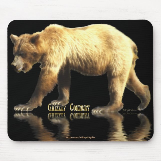 Alfombrilla De Ratón Grizzly Bear Animal lover Wildlife Art (Frente)