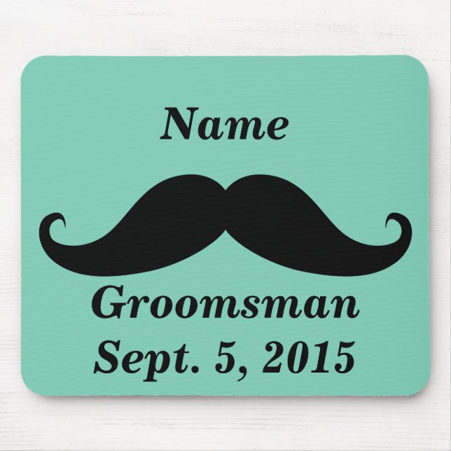 Alfombrilla De Ratón Groomsman Mustache Mousepad (Frente)