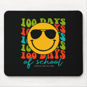 Alfombrilla De Ratón Groovy 100 Días De Maestra Escolar Niño 100 Días S