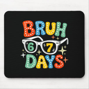 Alfombrilla De Ratón Groovy Bruh 67 Días De Escuela Sungles 67º Día De