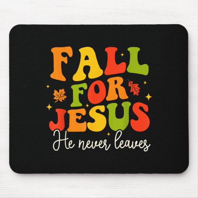 Alfombrilla De Ratón Groovy Christian Sayings Halloween Fall For Jesus  (Frente)
