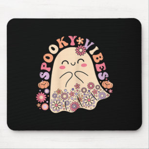 Alfombrilla De Ratón Groovy Cute Kawaii Ghost Floral Spooky Vibes Hippi