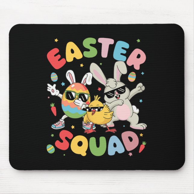 Alfombrilla De Ratón Groovy Funny Rabbit Egg Chick Easter Squad Day (Frente)