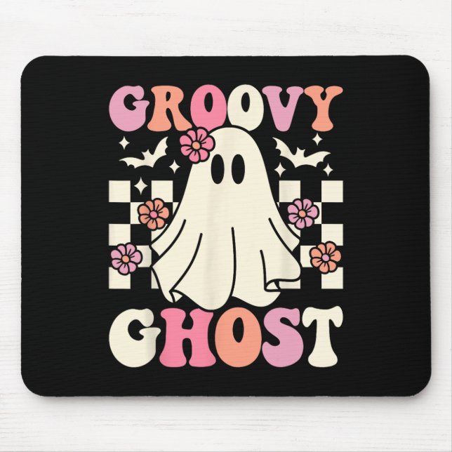 Alfombrilla De Ratón Groovy Ghost Halloween Ghost Costume Retro Groovy (Frente)