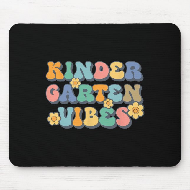 Alfombrilla De Ratón Groovy Hello Kindergarten Vibes profesor retro de  (Frente)