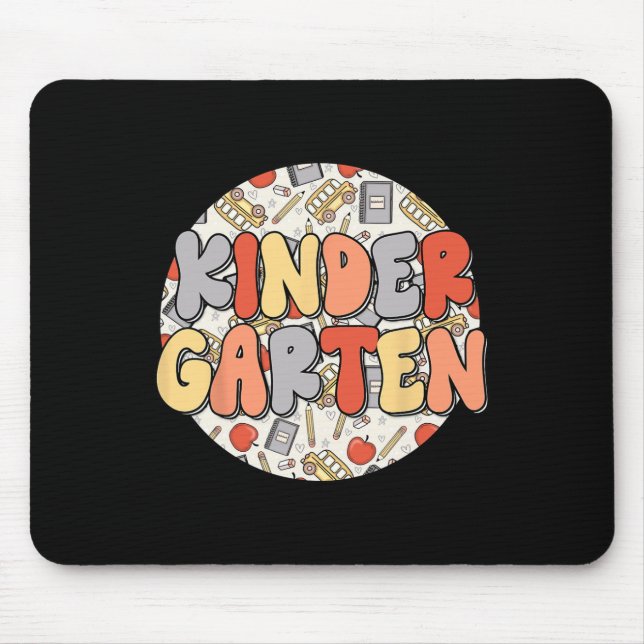 Alfombrilla De Ratón Groovy Kindergarten Vibes profesores retro niños d (Frente)