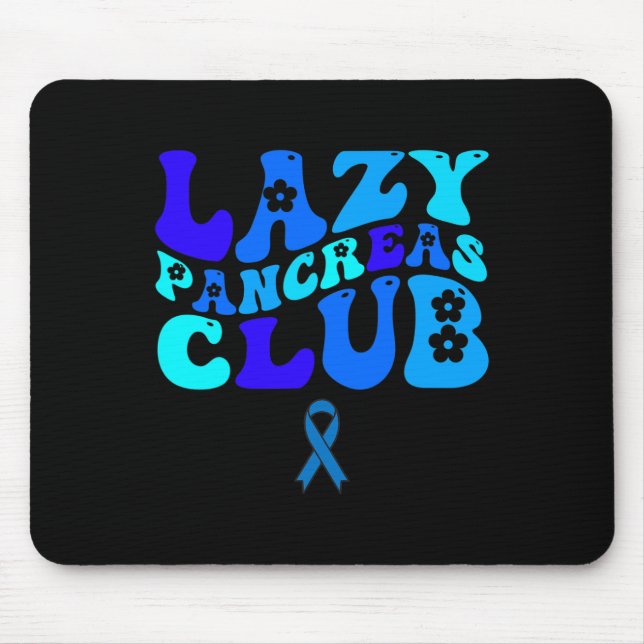 Alfombrilla De Ratón Groovy Lazy Pancreas Club Diabetes Conciencia Azul (Frente)