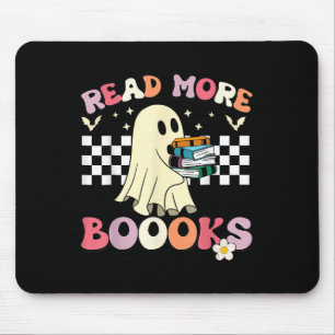 Alfombrilla De Ratón Groovy Leer Más Libros Cuto Ghost Boo Niños divert