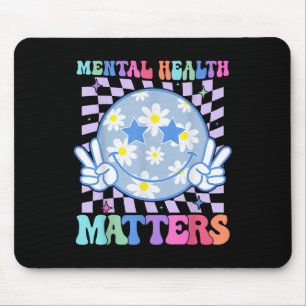 Alfombrilla De Ratón Groovy Mental Health S Flower Autism Smile Face