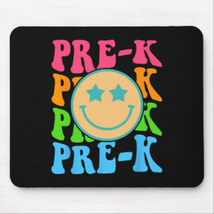 Alfombrilla De Ratón Groovy Pre-K Vibes Face Retro Profesores Niños De 