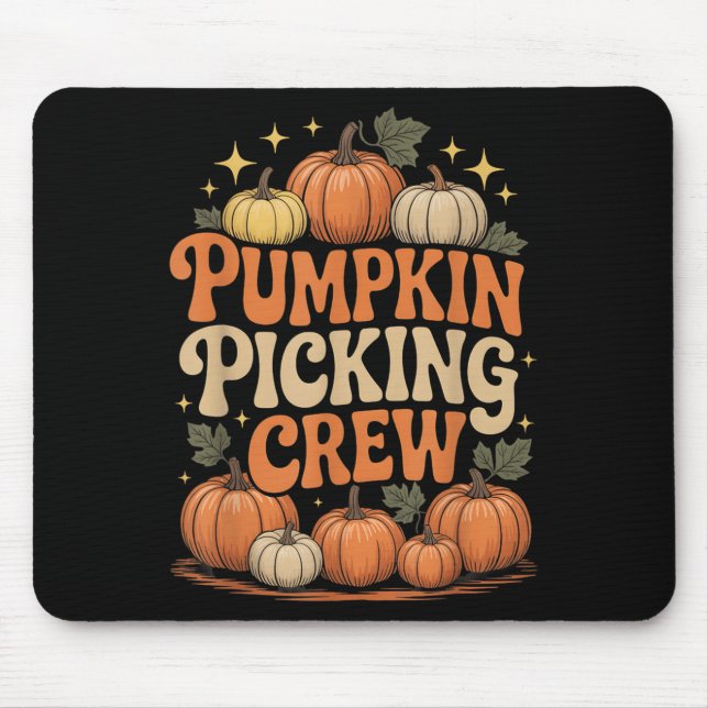 Alfombrilla De Ratón Groovy Pumpkin Cking Crew Matching Family Autumn F (Frente)