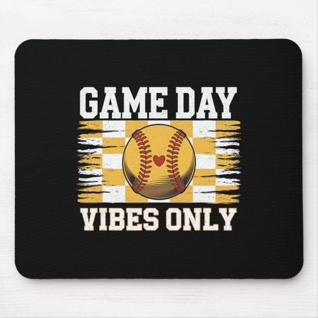 Alfombrilla De Ratón Groovy Softll Women Girls Softll Game Day Vibes  (Frente)