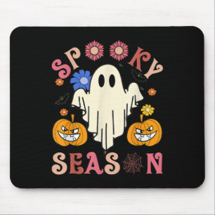 Alfombrilla De Ratón Groovy Spooky Season Cute Ghost Pumpkin Ha