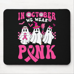 Alfombrilla De Ratón Groovy Usa Cáncer De Mama Rosado Guerrero Fantasma