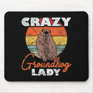 Alfombrilla De Ratón Ground Hog Loca Señora Groundhog _2