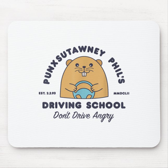 Alfombrilla De Ratón Groundhog Driving School Funny Men Women Retro Rod (Frente)