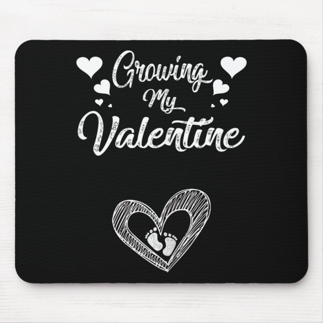 Alfombrilla De Ratón Growing My Valentine Pregnancy New Mom Valentines  (Frente)