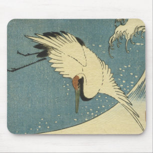 Alfombrilla De Ratón Grúa y ola, Hiroshige Mousepad