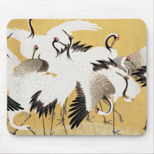 Alfombrilla De Ratón Grúas japonesas de rebaño Vintage Pájaro Rico Clás