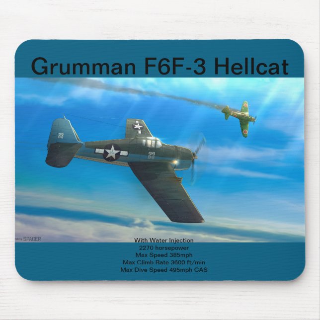 Alfombrilla De Ratón Grumman F6F-3 Hellcat mousepad (Frente)