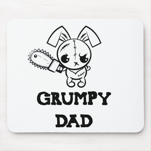 Alfombrilla De Ratón Grumpy Dad Grumpy Voodoo Bunny Father Love (Frente)