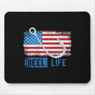 Alfombrilla De Ratón Grunge American Flag Fisherman Graphic