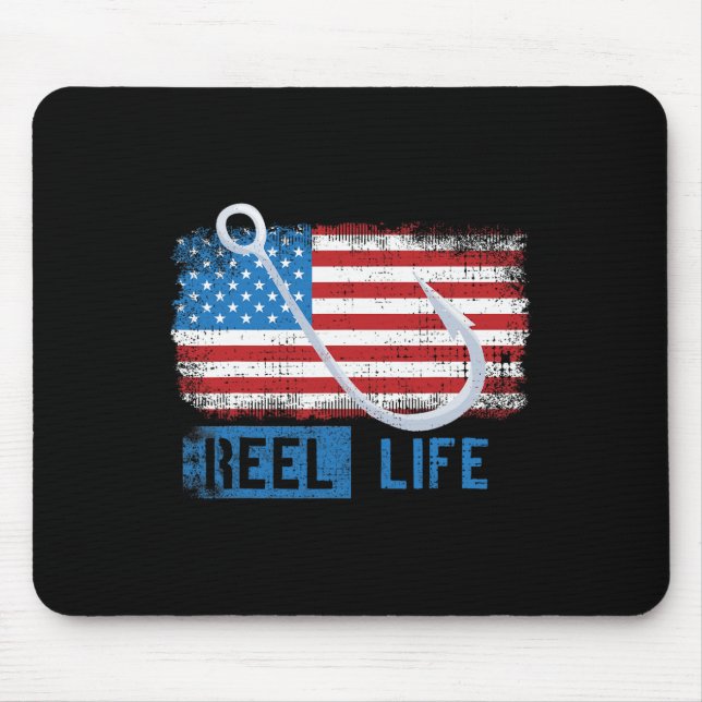 Alfombrilla De Ratón Grunge American Flag Fisherman Graphic (Frente)