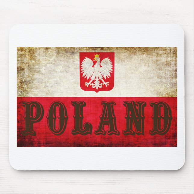 Alfombrilla De Ratón Grunge de la bandera de Polonia (Frente)