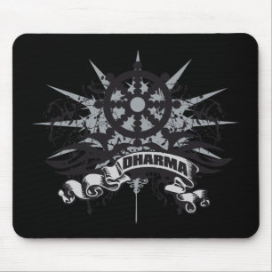 Alfombrilla De Ratón Grunge de la rueda de Dharma