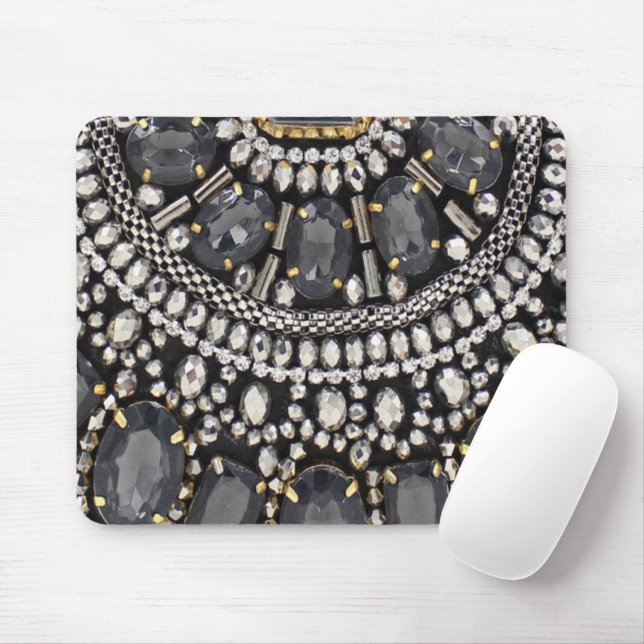 Alfombrilla De Ratón grunge steampunk art deco negro plateado bohemio (Con ratón)