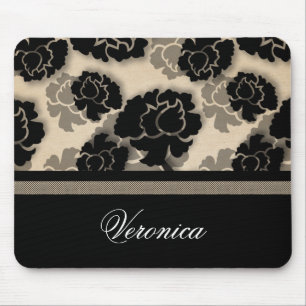 Alfombrilla De Ratón Grungy Floral Decadencia Mousepad, Marfil Beige