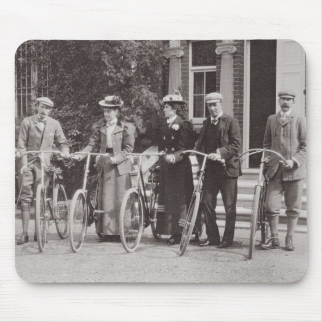 Alfombrilla De Ratón Grupo de bicyclists de Edwardian, 1900s tempranos (Frente)