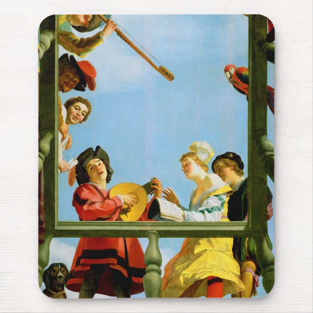 Alfombrilla De Ratón Grupo musical Gerrit Van Honthorst Balcony Art (Frente)