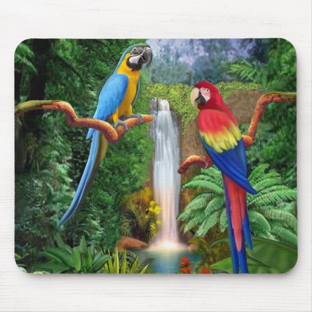 Alfombrilla De Ratón Guacamayos Loros Tropicales (Frente)