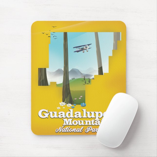 Alfombrilla De Ratón Guadalupe mountains national park, Texas map. (Con ratón)