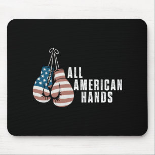 Alfombrilla De Ratón Guantes de Boxeo All American Hands Bandera de Usa