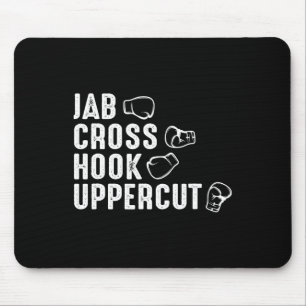 Alfombrilla De Ratón Guantes de boxeo Jab Cross Hook Uppercut Boxeador 
