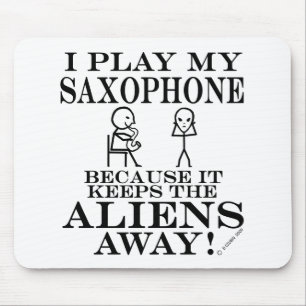 Alfombrilla De Ratón Guarda el saxofón ausente de los extranjeros