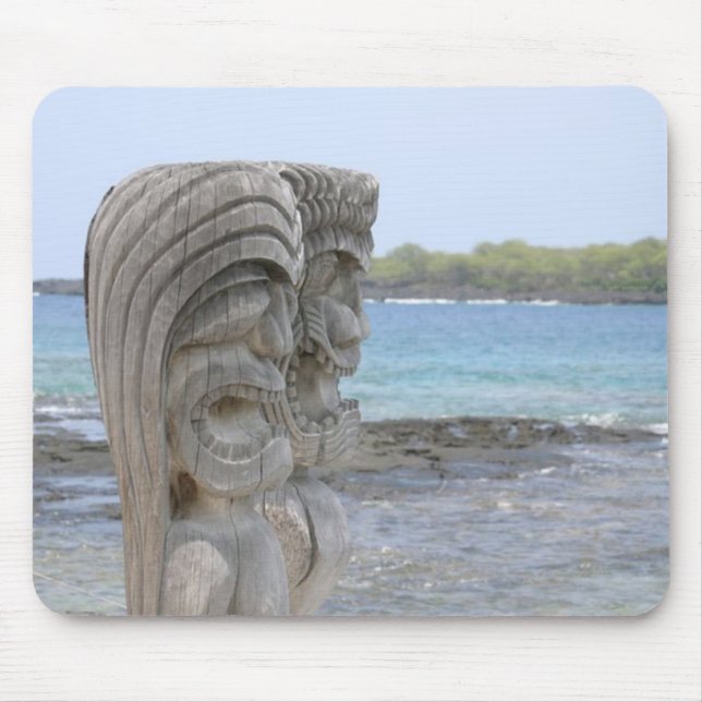 Alfombrilla De Ratón Guardas de Tiki en Kona, Hawaii - Mousepad (Frente)