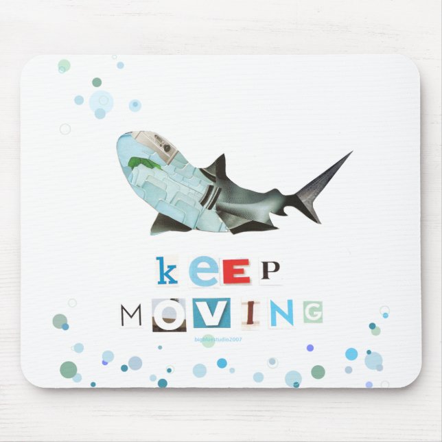 Alfombrilla De Ratón Guarde el tiburón móvil Mousepad (Frente)
