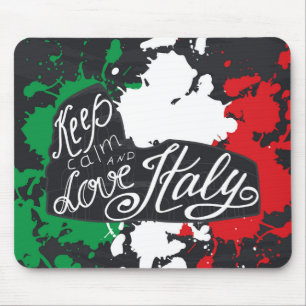 Alfombrilla De Ratón Guarde la calma y ame Italia