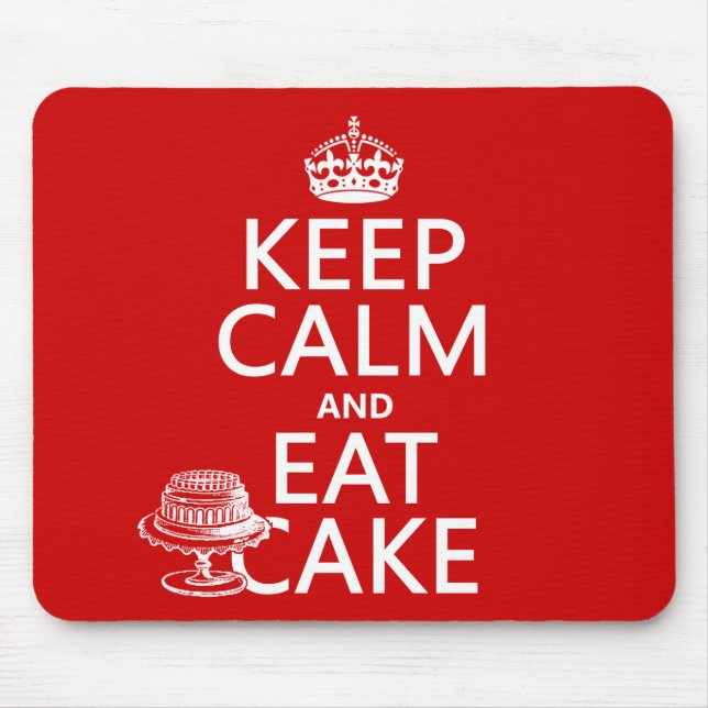 Alfombrilla De Ratón Guarde la calma y coma la torta (Frente)